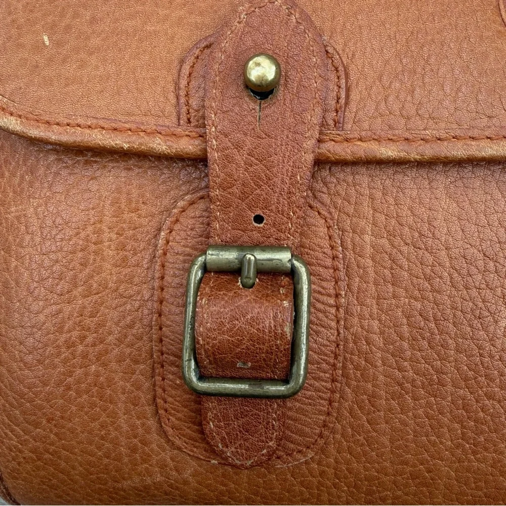 Vintage Polo Ralph Lauren‎ Pebbled Leather Messenger Crossbody Bag